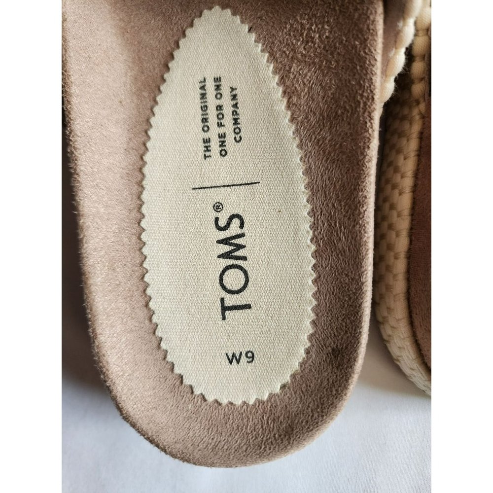 TOMS Women's Paloma Leather & Rope Crossover‎ Flat Sandals Slides Silver Size W9 - Picture 13 of 16